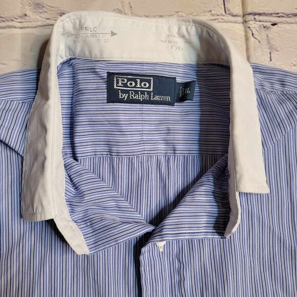 Polo Ralph Lauren Blue Striped Button Down Men's XL - Picture 3 of 5
